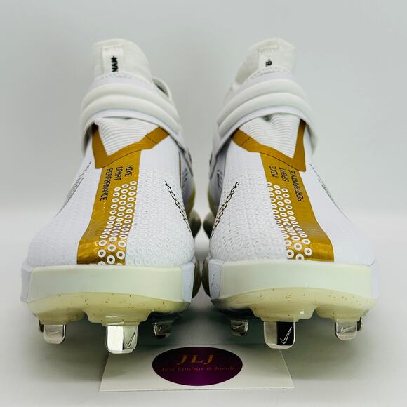 Nike Men's Force Zoom Trout 7 Pro Mid Baseball Cleats White/Gold CI3134-106 Sz 8 - Picture 2 of 10